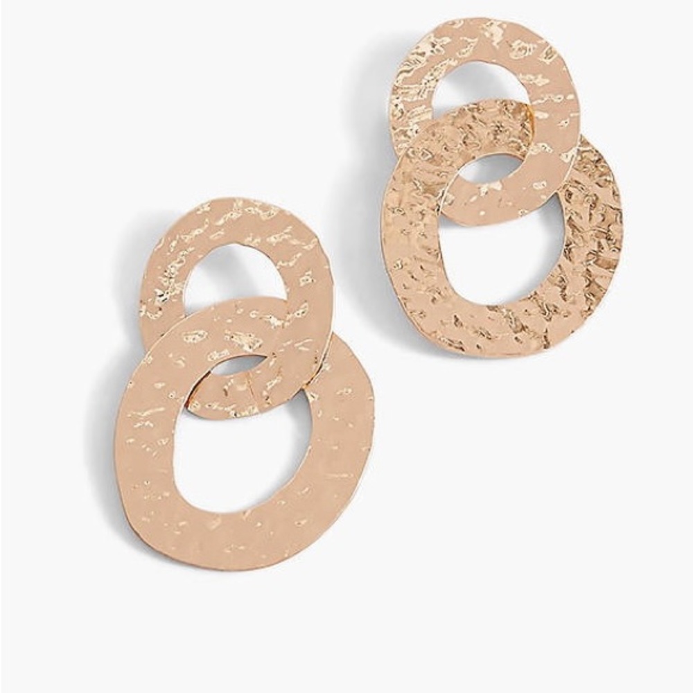 Hammered Double Goldtone Earrings